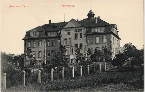 Ansichtskarte Nossen Partie am Krankenhaus 1913