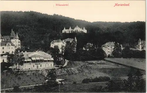 Postcard Marienbad Mariánské Lázně Villenviertel 1913