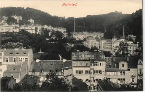 Postcard Marienbad Mariánské Lázně Stadthäuser, Kuranlagen 1913