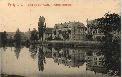 Ansichtskarte Penig (Mulde) Thierbacherstraße 1912
