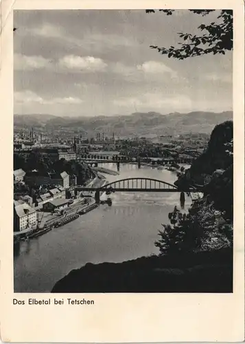 Postcard Tetschen-Bodenbach Decín Stadtblick 1930