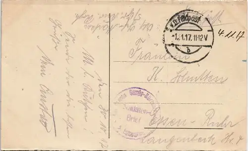 Postcard Warschau Warszawa Palast Lazienkach gel. Feldpost 1916
