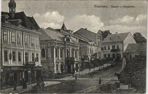 Postcard Bereschany Brzeżany (Бережани) Ringplatz (Rynek) 1913