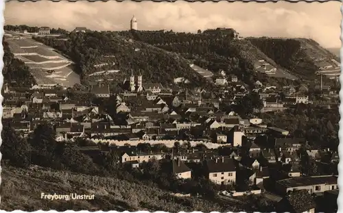 Ansichtskarte Freyburg (Unstrut) Panorama-Ansicht Totalansicht, DDR-Zeit 1963