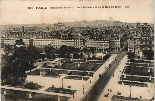 CPA Paris Panorama du Jardin des Tulleries , Rue de Rivoli 1929