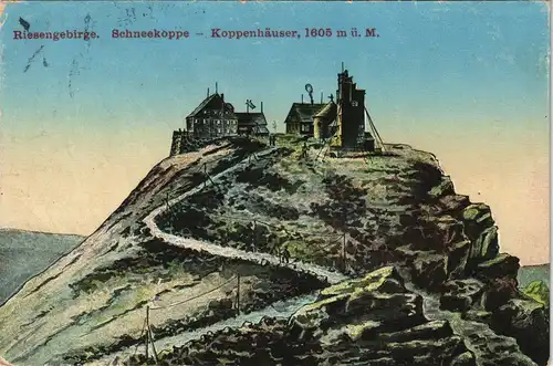 Krummhübel Karpacz Schneekoppe/Sněžka/Śnieżka Künstlerkarte 1915