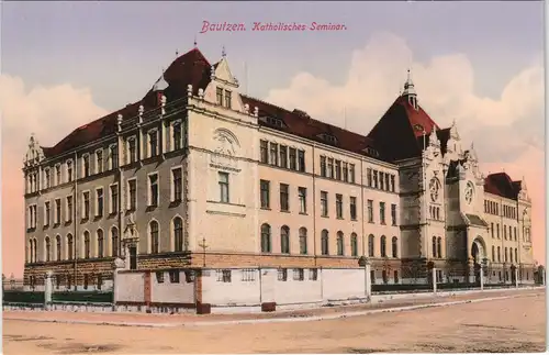 Ansichtskarte Bautzen Budyšin Partie am katholischen Seminar 1912