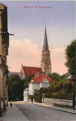 Ansichtskarte Löbau Blumenstrasse 1913