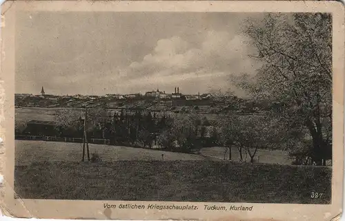 Postcard Tuckum Tukums Stadtpartie gel. Feldpost 1916