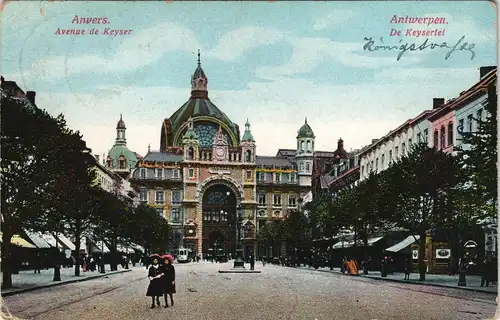 Postkaart Antwerpen Anvers Kayser Avenue de Keyser De Keyserlei 1914
