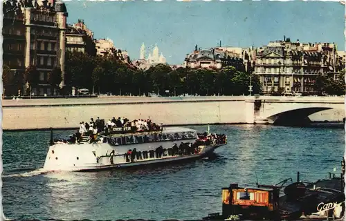 Paris Seine Schiff a.d. Sacré-Cœur de Montmartre (Basilika) 1960