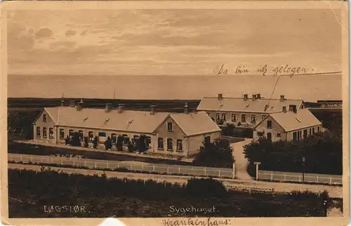 Postcard Løgstør Panorama mit Sygehuset (Krankenhaus) 1910