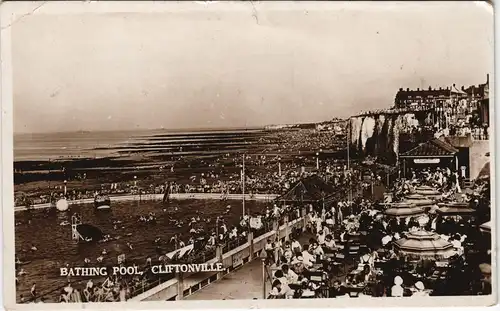 Postcard Cliftonville Strand des Küstenortes, Bathing Pool 1930