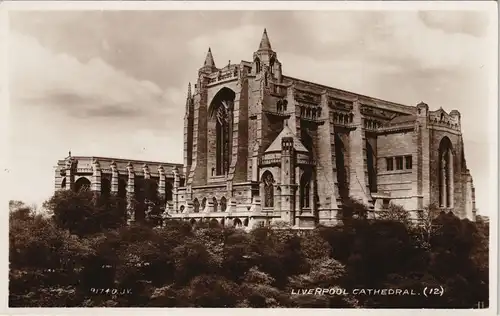 Postcard Liverpool Kathedrale Cathedral Kirchen-Bauwerk 1930