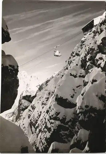 Cortina d´Ampezzo Berg Landschaft mit Gondelbahn, Bergbahn Alpen 1950