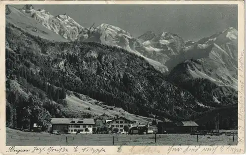 Birgsau-Oberstdorf (Allgäu) Panorama-Ansicht Blick Alpen Berge 1935