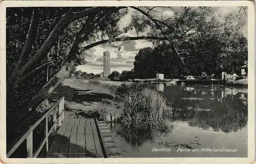 Ansichtskarte Genthin Partie am Kanal Mittellandkanal 1939