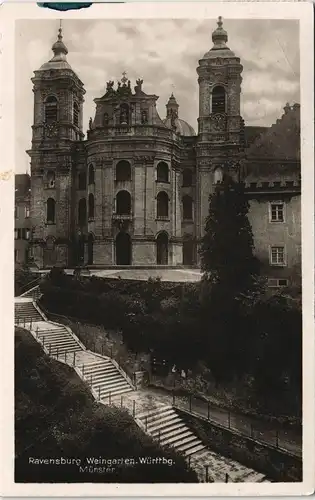 Ansichtskarte Ravensburg Weingarten Württbg. Münster Kirche 1940