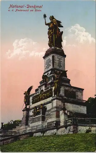 Rüdesheim (Rhein) National-Denkmal Niederwalddenkmal am Rhein 1910