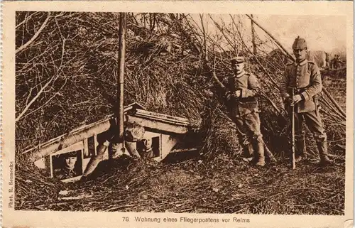 CPA Reims Reims 78 Wohnung eines Fliegerpostens vor Reims WK1 1917