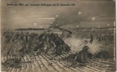 Russland Sturm  10ler auf russische Stellungen 22. Dezember Rußland Россия 1917