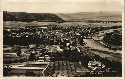 Ansichtskarte Höxter (Weser) Panorama-Ansicht Blick vom Ziegenberg 1930