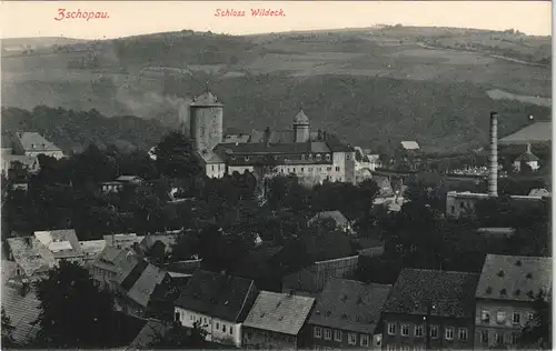 Ansichtskarte Zschopau Stadt Fabrik Schloß Wildeck 1914
