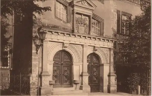 Ansichtskarte Pegau Rathuas-Portal 1913