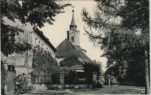 Ansichtskarte Schmannewitz-Dahlen Pfarrhaus und Kirche 1914