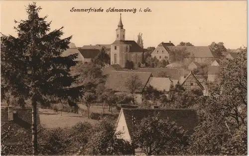 Ansichtskarte Schmannewitz-Dahlen Stadtpartie, Fachwerkhäuser 1913