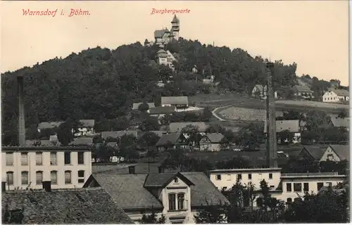 Postcard Warnsdorf Varnsdorf Fabriken und Burgberg 1913
