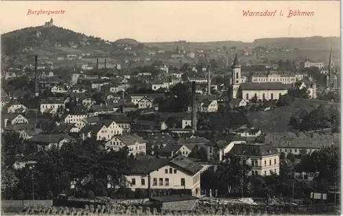 Postcard Warnsdorf Varnsdorf Stadtpartie - Fabriken, Berge 1913