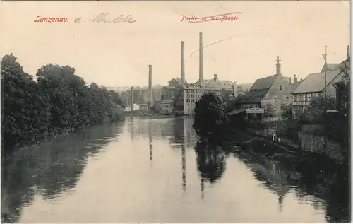 Ansichtskarte Lunzenau An der Mulde - Fabriken 1913