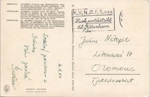 Kopenhagen København VESTERBROS PASSAGE Verkehr, Tram Straßenbahn 1960