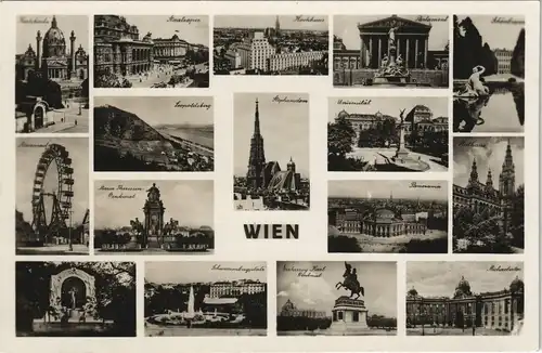 Ansichtskarte Wien Mehrbild-AK Sehenswürdigkeiten & Stadtteilansichten 1937