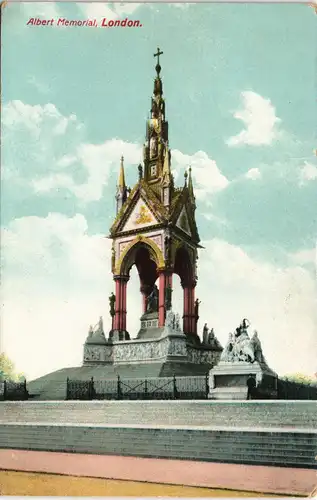 Postcard London Albert Memorial Denkmal Vintage Postcard 1910