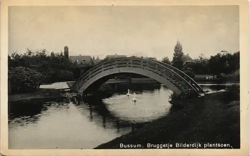 Postkaart Bussum Bruggetje Bilderdijk plantsoen, Kleine Brücke 1940