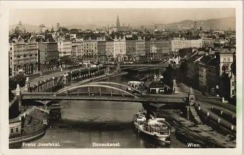 Ansichtskarte Wien Franz Josefskai Donaukanal Stadt Panorama 1933