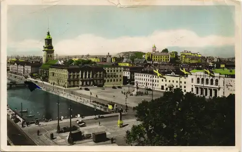 Postcard Göteborg Göteborg Stadt Panorama mit Gustav Adolfs torg. 1955
