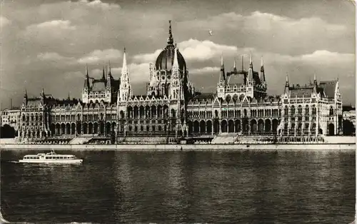 Postcard Budapest Országház Panorama Stadt Partie am Fluss 1960