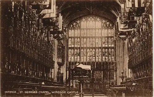 Postcard Windsor INTERIA ST. GEORGES CHAPEL, WINDSOR CASTLE. 1920