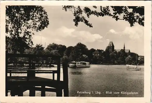 Ansichtskarte Ratzeburg Blick vom Königsdamm 1950