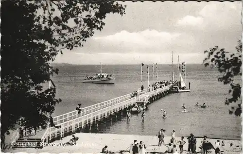 Ansichtskarte Scharbeutz Strand, Seebrücke - Schiff 1961