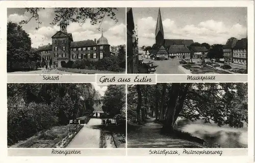 Ansichtskarte Eutin Schloß, Markt, Rosengarten 1955