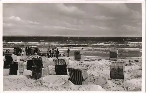 Ansichtskarte Scharbeutz Strand - Strandkörbe 1954