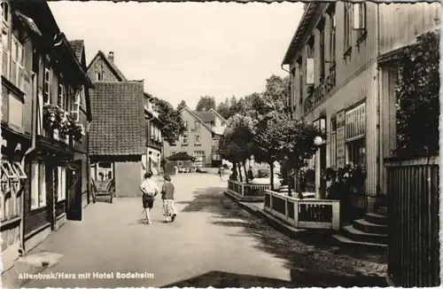Ansichtskarte Altenbrak Straßen Partie mit Hotel Bodeheim DDR AK 1958