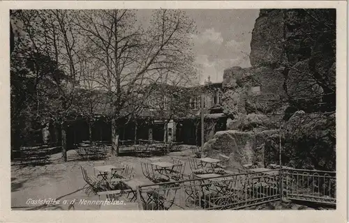 Ansichtskarte Jonsdorf Nonnenfelsen Gaststätte Außensitz DDR Ansicht 1955