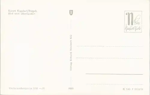 Kipsdorf-Altenberg (Erzgebirge) Blick nach Oberkipsdorf DDR Ansichtskarte 1975