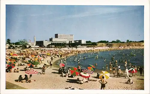 Postcard Montevideo PLAYA RAMIREZ Strand Beach Scene 1960