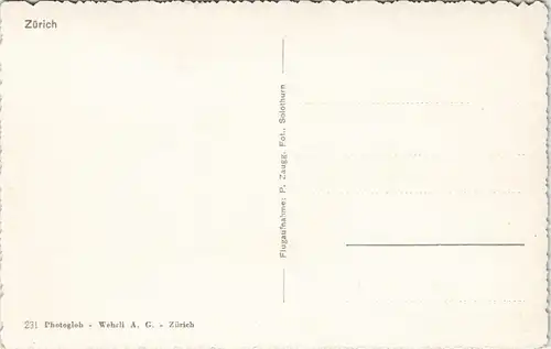 Ansichtskarte Zürich Luftbild Panorama vom Flugzeug aus 1955